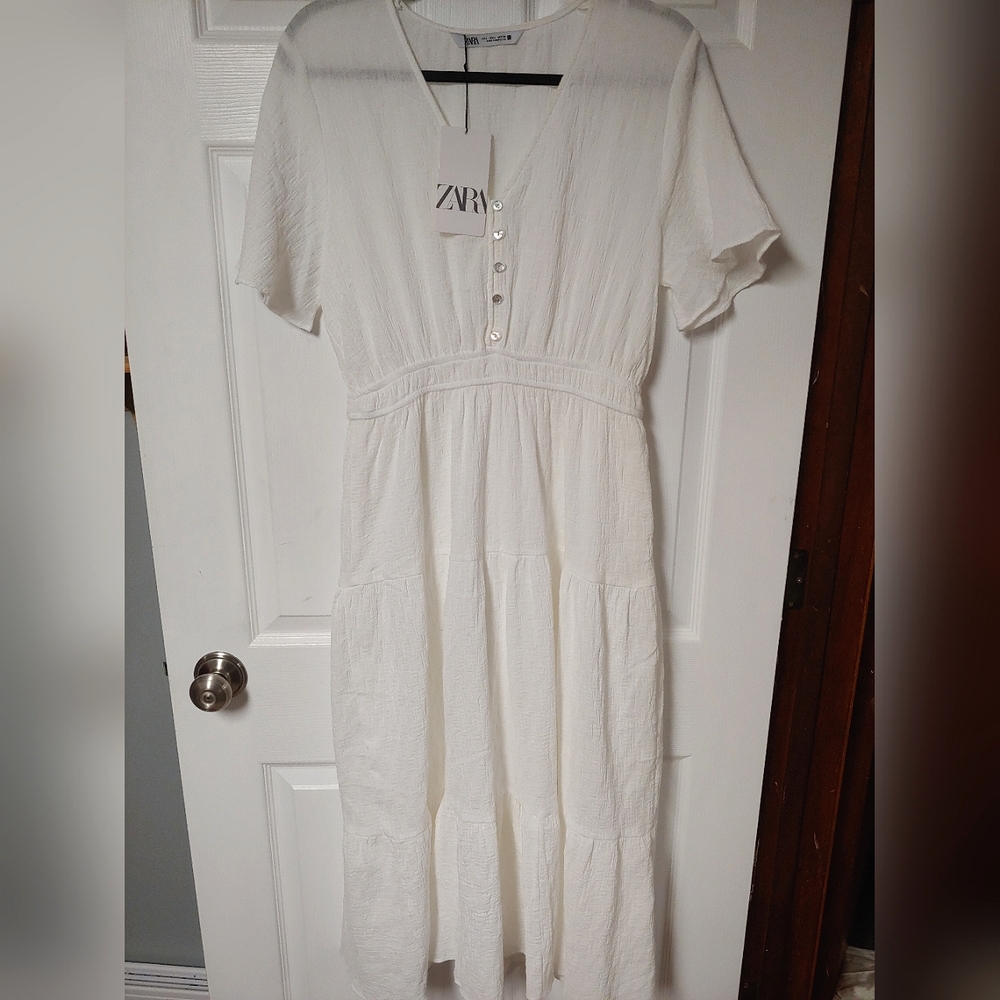 White Zara Midi Dress